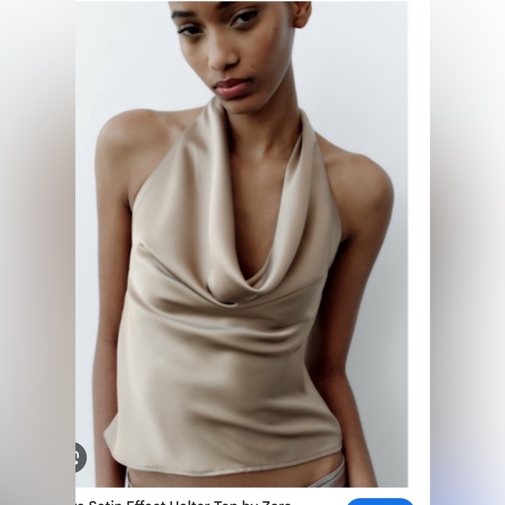 Zara Satin Effect Halter Top